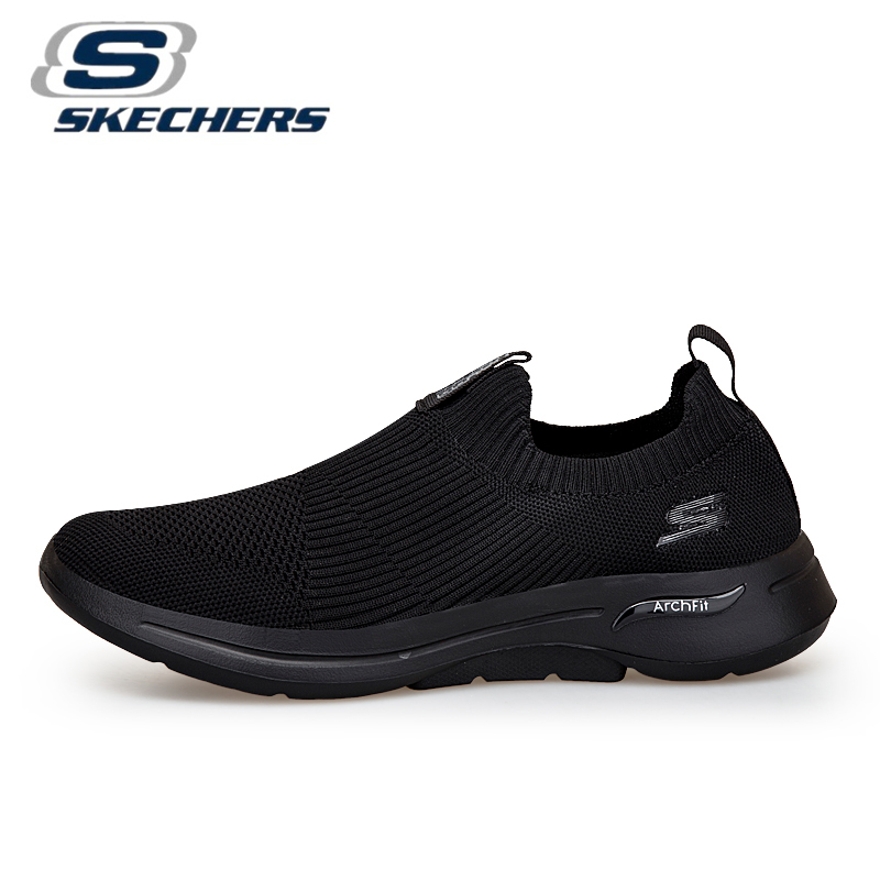Skechers đôi giầy đen giày nam giày thể thao giày chạy bộ