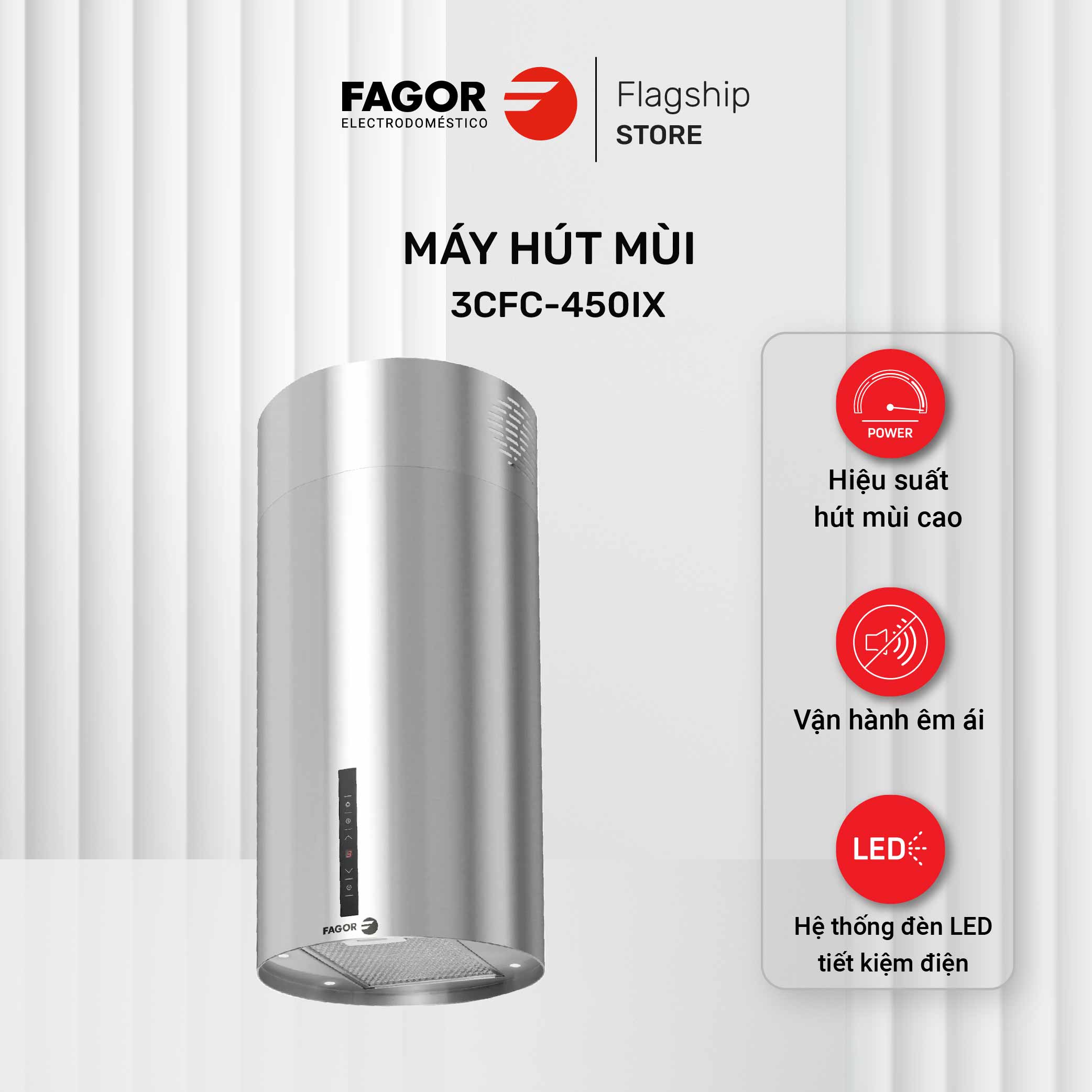 Máy Hút Mùi đảo Fagor 3CFC-450IX