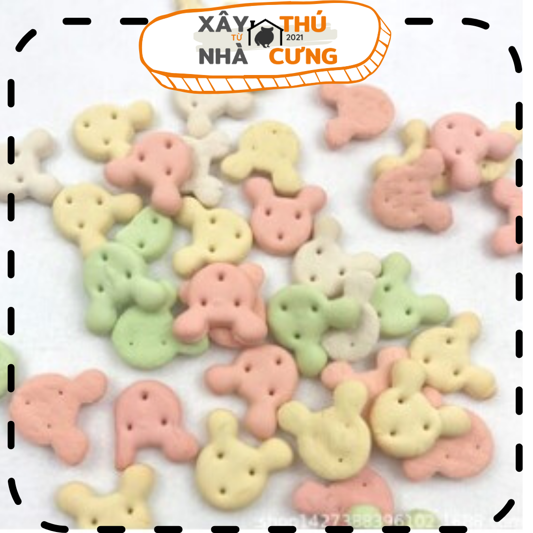 Bánh quy gấu mài răng cho hamster, sóc, chó, mèo 40 gram