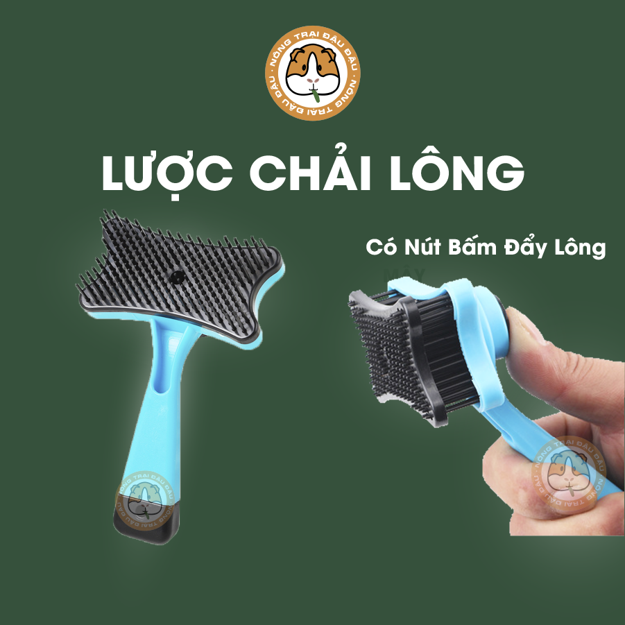 Lược chải lông cho thỏ, bọ ú, chó, mèo có nút bấm đẩy lông