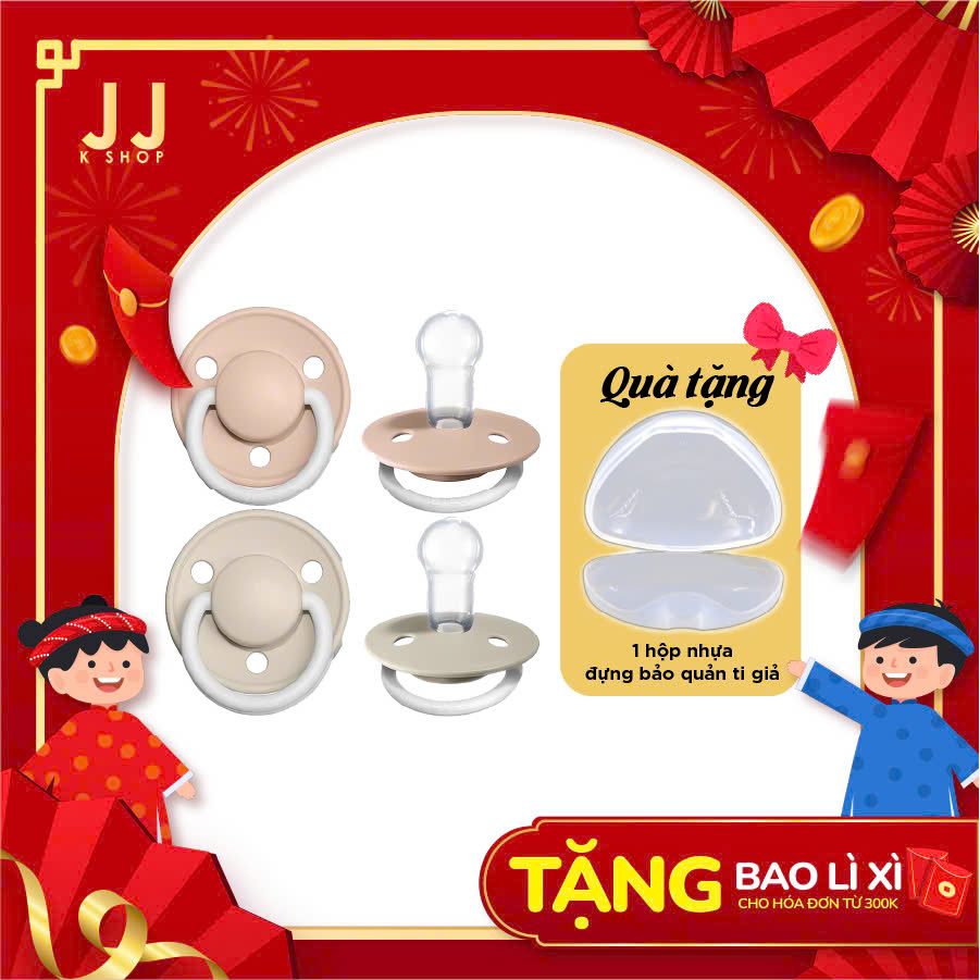 TI GIẢ BIBS DELUX SILICON ĐAN MẠCH CHO BÉ - BAO BÌ CỦA HÀN QUỐC - [TẶNG HỘP NHỰA]