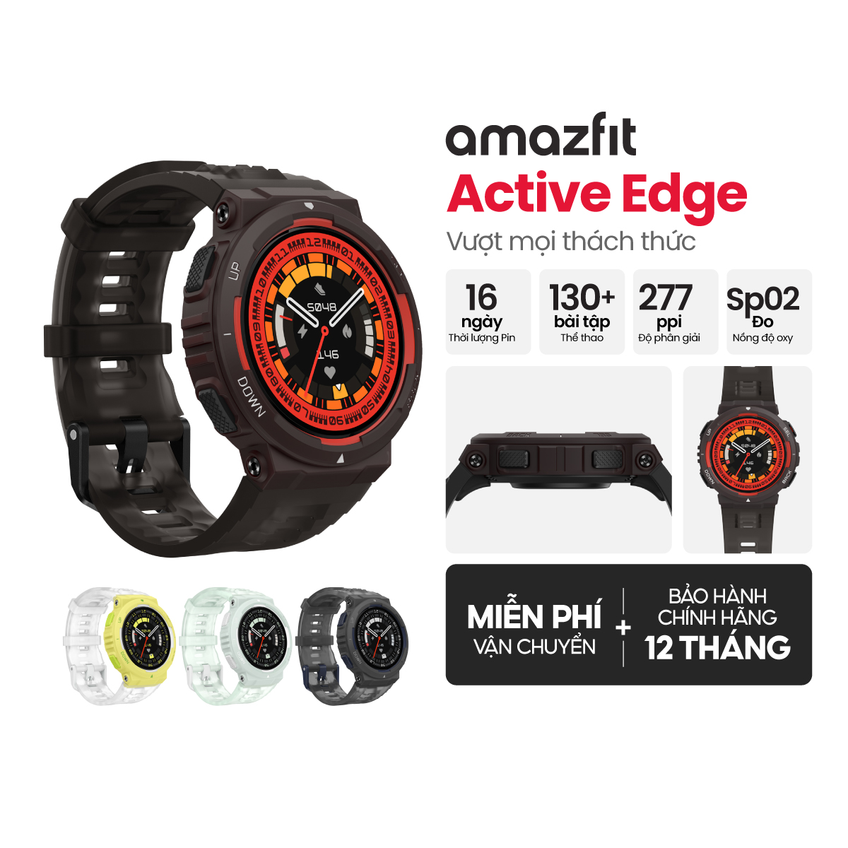  Đồng hồ thông minh Amazfit Active Edge 46mm - Kháng nước 10 ATM | Định vị GPS - Hàng Chính Hãng - Bảo Hành 12 Tháng 