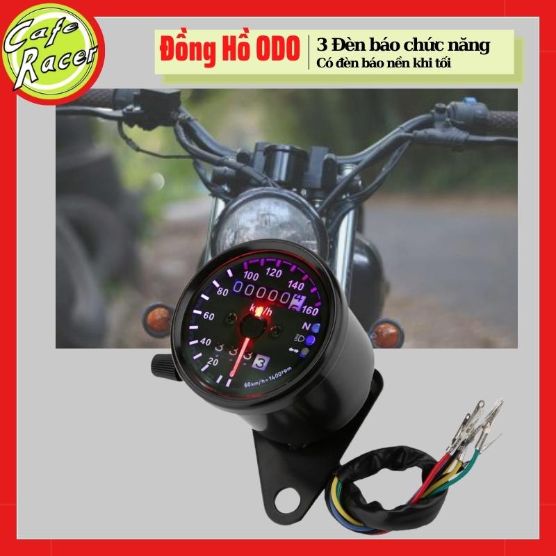 Đồng hồ độ có 3 đèn báo chức năng dùng cho các đời xe CLASSIC CAFE RACER TRACKER CUB WIN Honda 67 GN125 CG125...