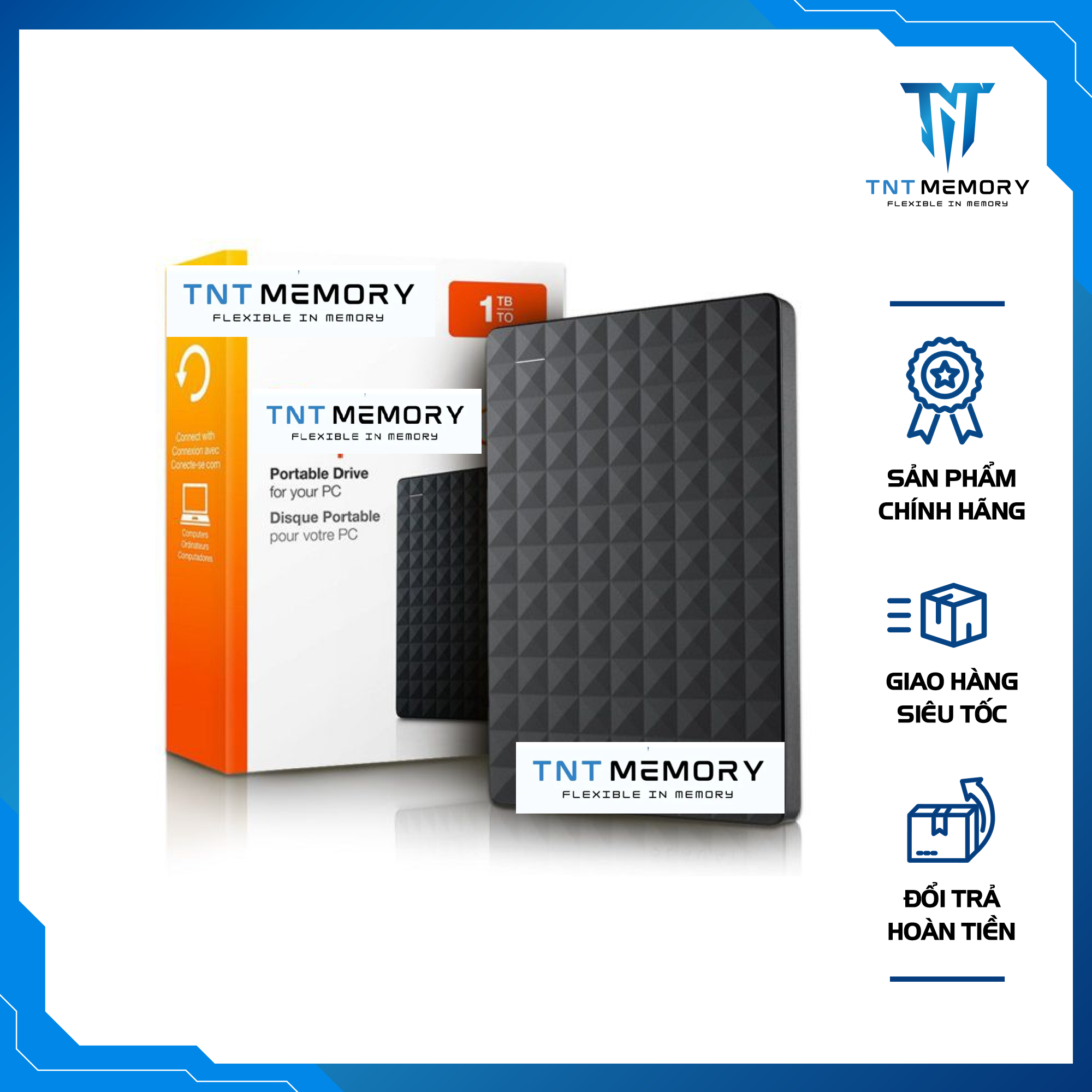 Ổ cứng di động TNT MEMORY 500GB 1TB USB 3.0 Bảo hành 12 tháng