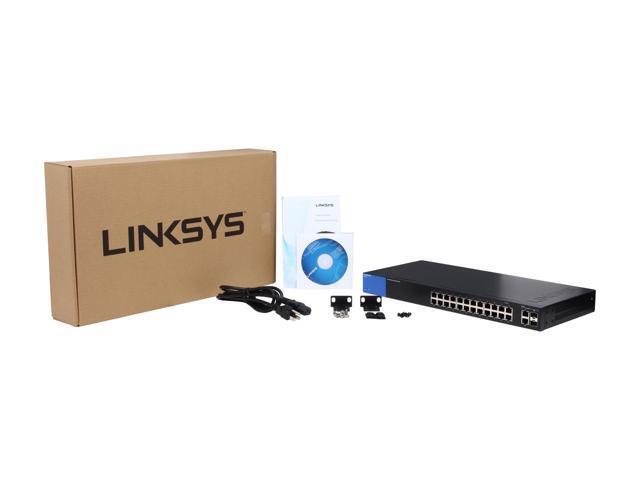 Linksys business lgs326 24-port gigabit smart managed switch + 2x gigabit sfp/rj45 combo ports