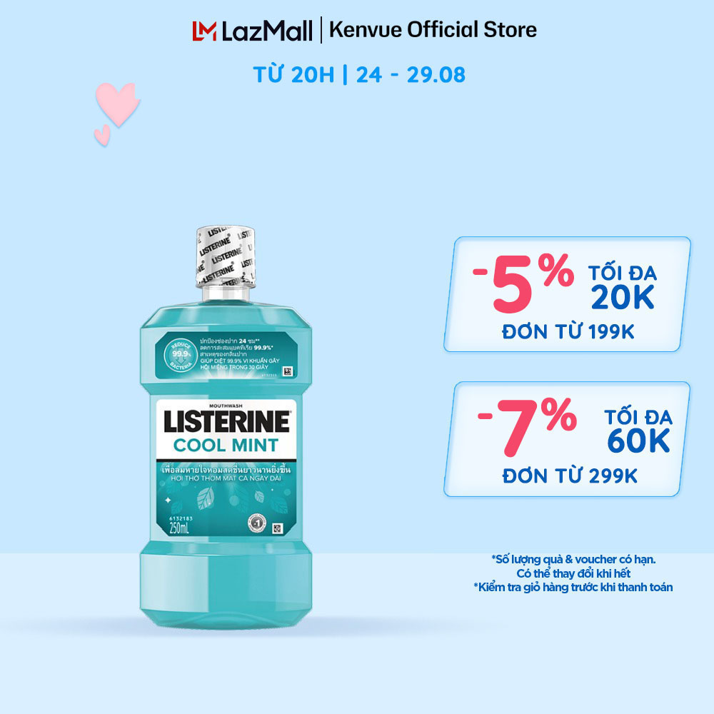 Nước Súc Miệng Giữ Hơi Thở Thơm Mát Listerine Coolmint 250ml