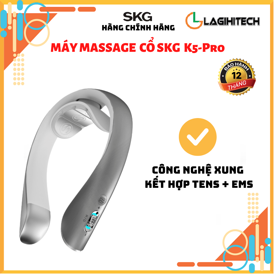 Máy Massage Cổ SKG K5-Pro công nghệ xung điện giúp giảm đau mỏi cổ vai gáy