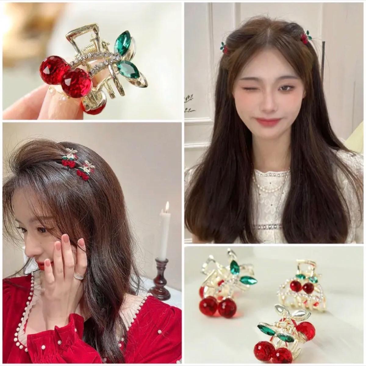 Kẹp tóc cỡ nhỏ hình quả cherry dễ thương
