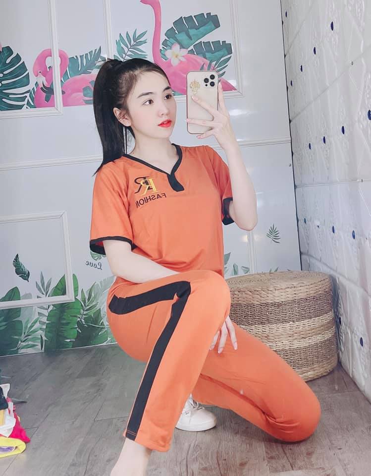 Đồ Bộ Cotton Cổ Tim Chữ Thêu ( 40~70kg) - Sản Phẩm Y Hình