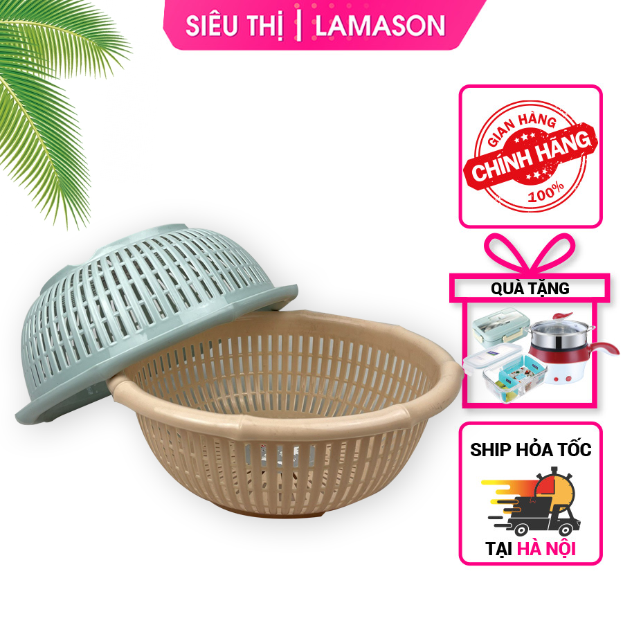 Rổ nhựa tròn đựng rau củ, rổ đựng trái cây siêu thị Lamason10K