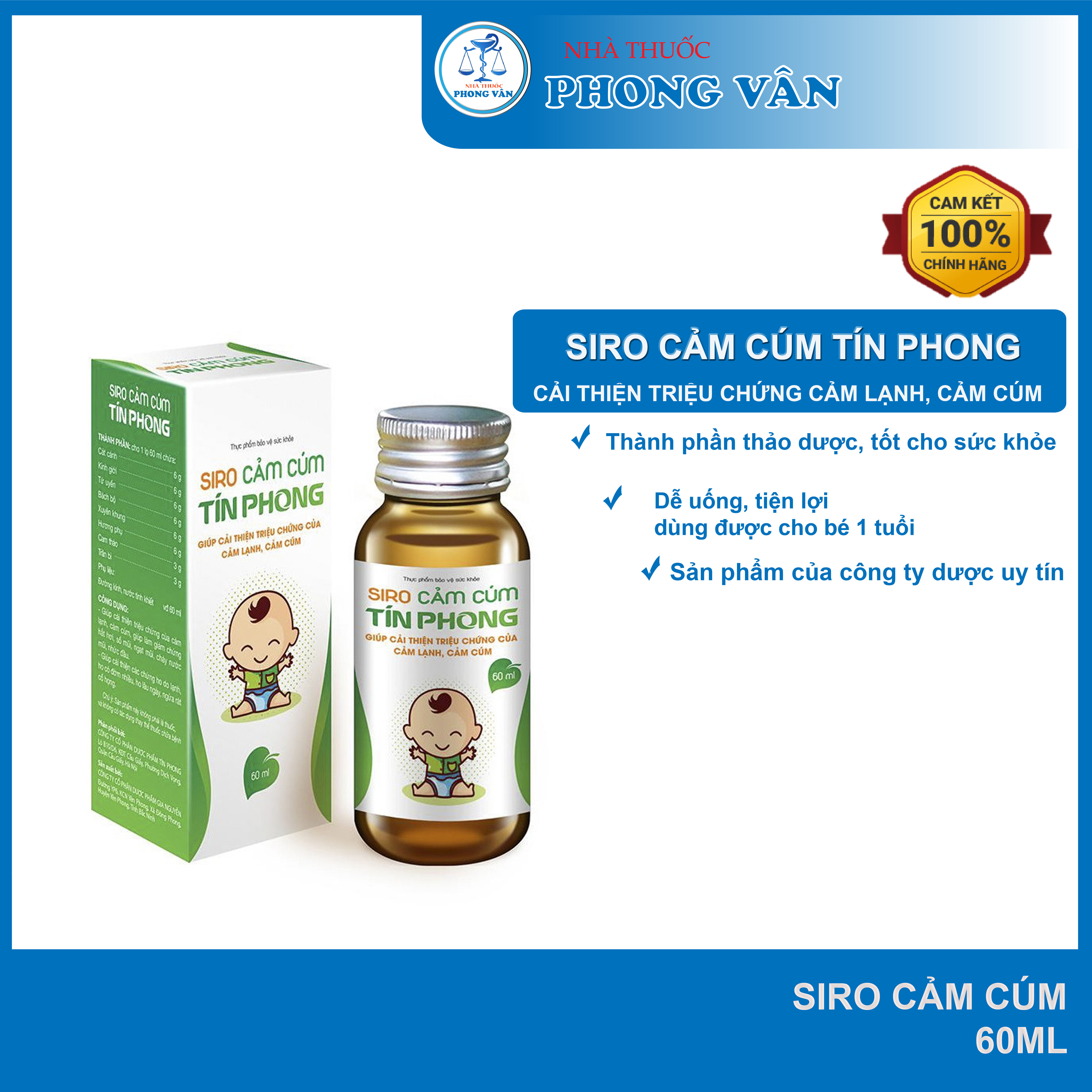 Siro cảm cúm ho Tín Phong 60ml