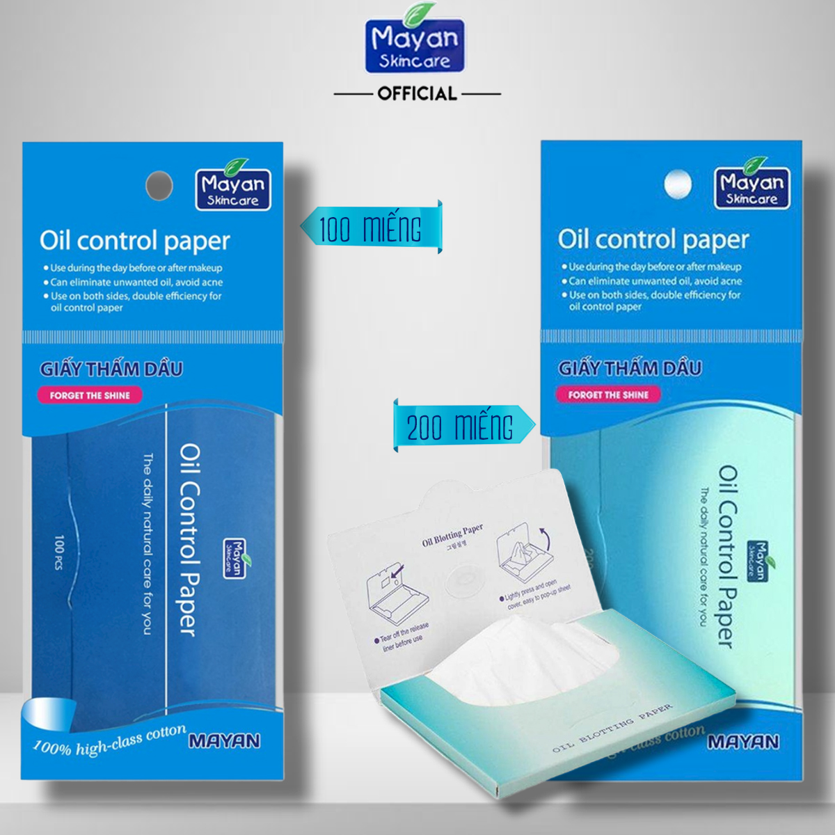 Giấy thấm dầu Mayan Oil Control Paper 200 tờ