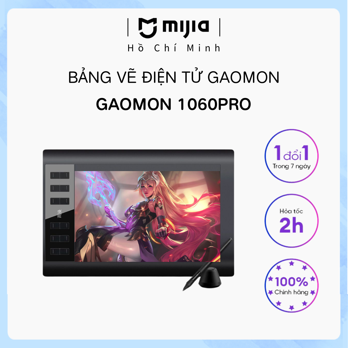 Bảng vẽ điện tử gaomon 1060 pro 10x6 inches bản nâng cấp mới dùng cho ps, ai, fl - mijia hcm