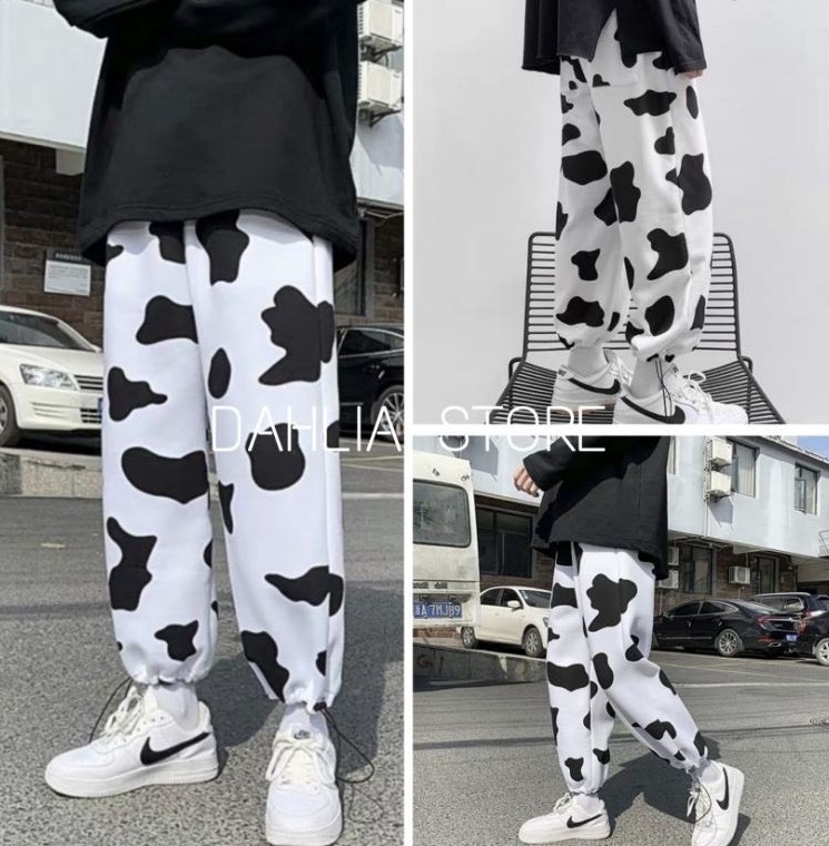 🌸quần jogger🌸 quần bo ống loang bò sữa unisex dáng rộng ullzang a893