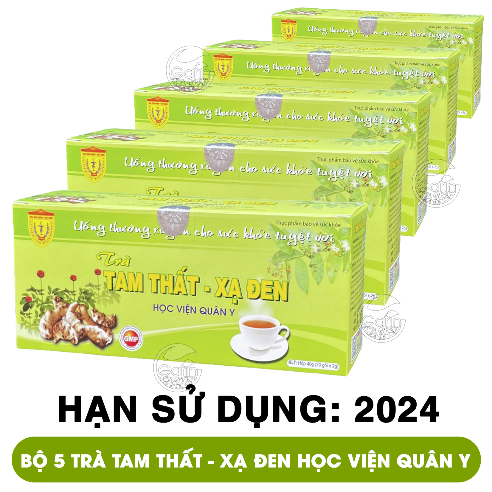 Bộ 5 hộp trà tam thất xạ đen Học Viện Quân Y 40g x5 tăng sức đề kháng hạn chế quá trình oxi hóa thanh lọc cơ thể BA TU SHOP