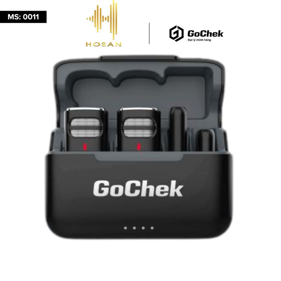 Micro Thu Âm Không Dây GoChek S23 Kèm Dock Sạc - Microphone Ghi Âm Cho Điện Thoại / Máy Tính GC-C/D