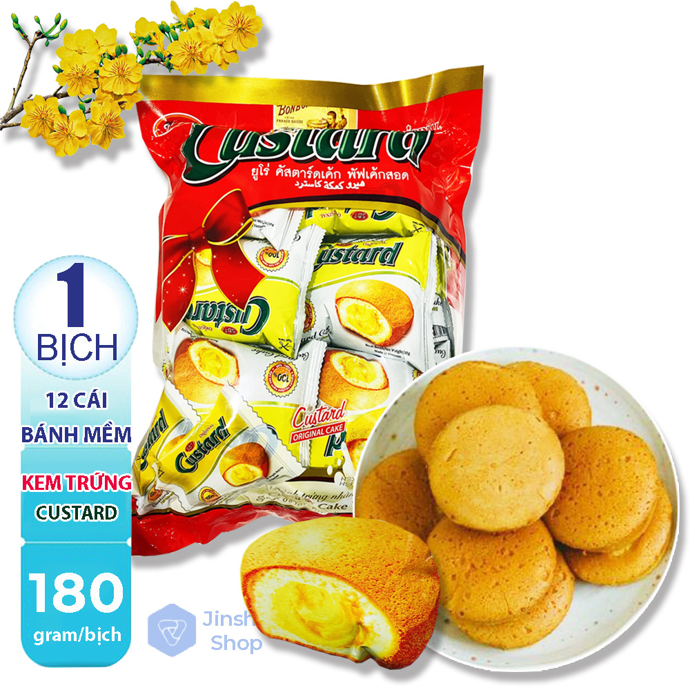 [ HÀNG TẾT 2022 - ĂN LÀ GHIỀN ] Bịch x 180gr (12 cái) Bánh kem trứng Original Custard SBT xuất khẩu Thái Lan (Date mới 12 tháng)-[ 12.12 Hot Deals ]