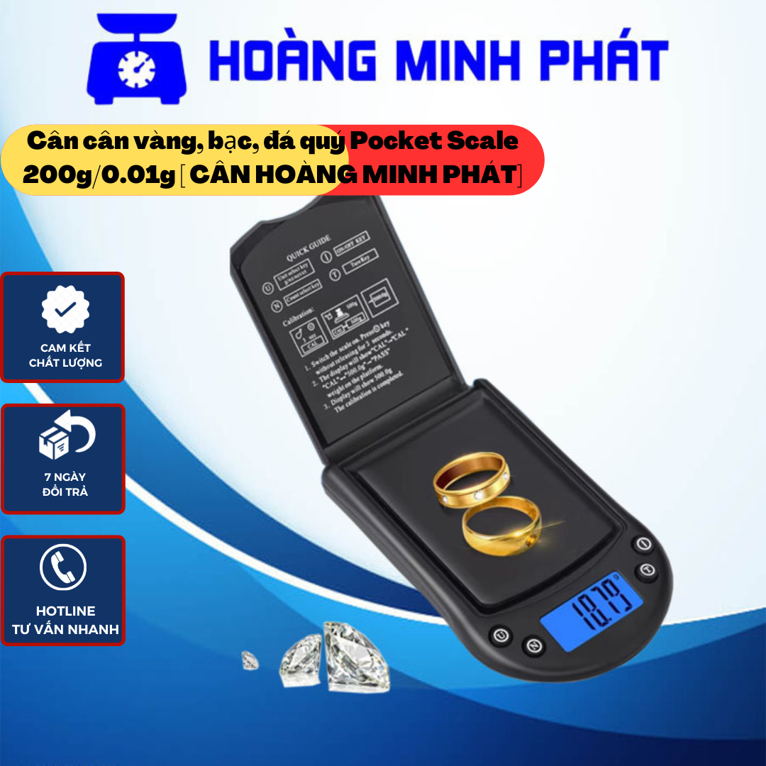 Cân điện tử bỏ túi, cân vàng bạc đá quý, Cân tiểu li 200g/0.01g Pocket Scale