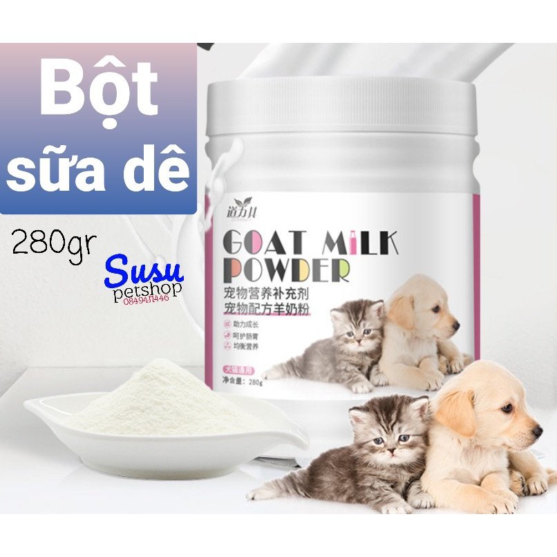 Sữa cho chó mèo goat milk powder 280g - bột sữa dê bổ sung canxi, vitamin, đạm, béo và khoáng