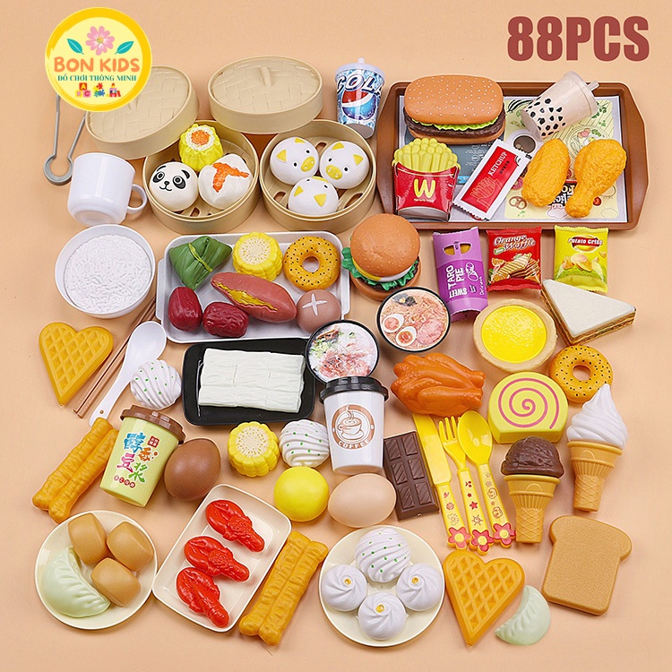 Bộ Đồ Chơi Nấu Ăn Nhà Bếp DIMSUM 88 Chi Tiết Cho Bé(Có Hộp) - Đồ Chơi Nhập Vai Trẻ Em