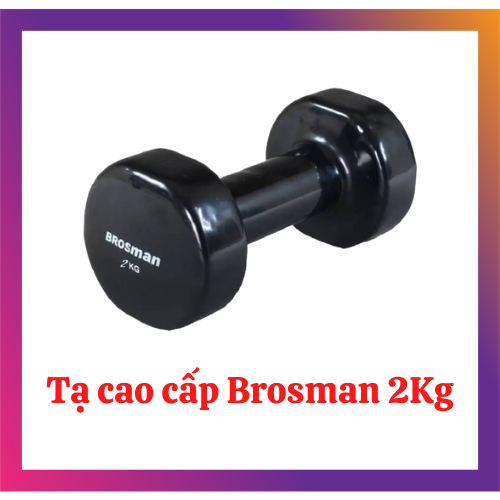 Tạ tay 2kg Brosman nhập khẩu (Tạ sắt 2kg màu đen)