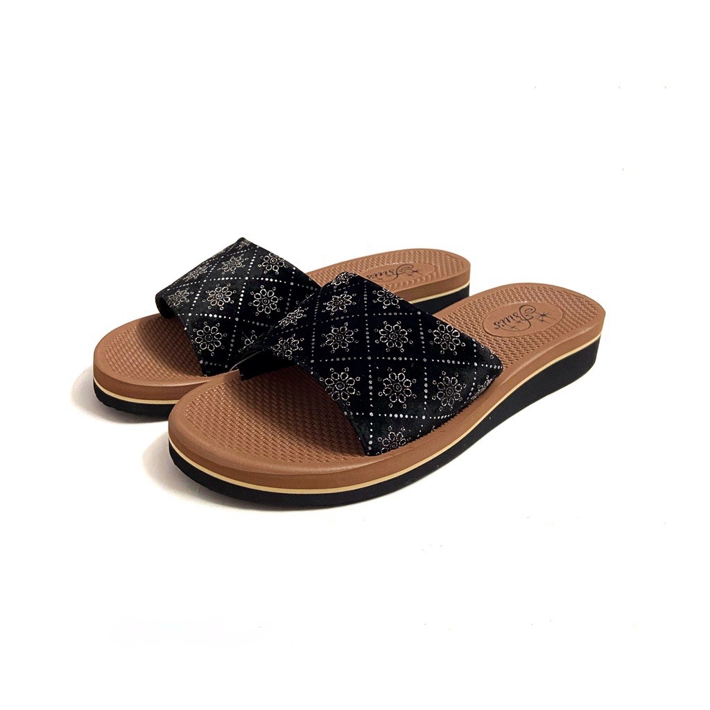 Dép lê xốp nữ siêu bitis nhẹ quai nhung- nau- den