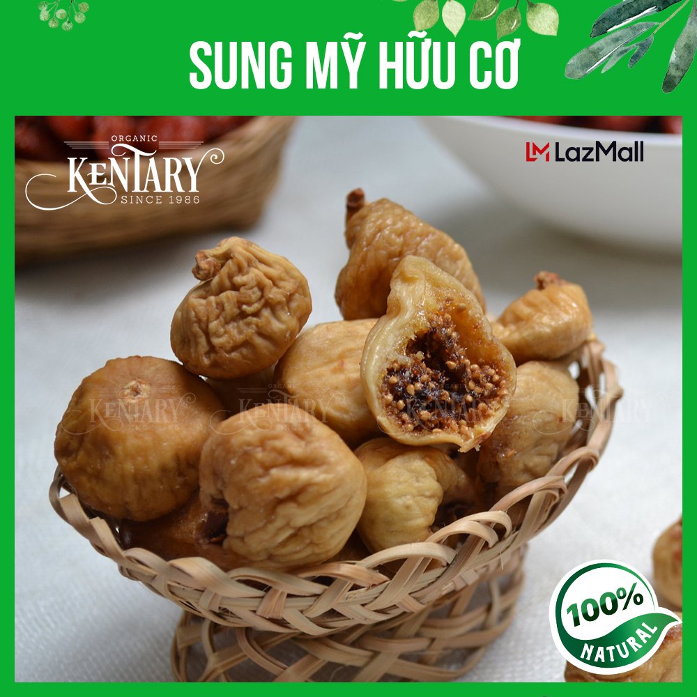 Sung Mỹ (Figs) sấy lạnh không đường Kentary túi 200gr vị ngọt bùi, bổ sung sắt và canxi, tốt cho hệ tiêu hóa - đồ ăn vặt