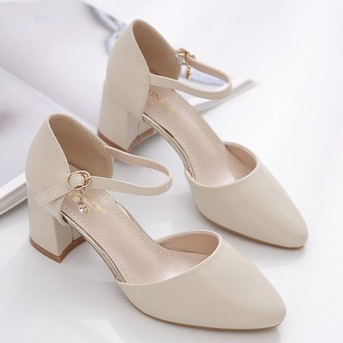 Giày nữ mã lsc4 cao 5cm gót vuông phối dây cực xinh