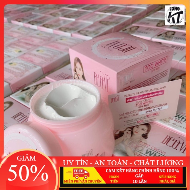 CHÍNH HÃNG-GIÁ SĨ-BÁN CHẠY-KEM BODY TOO WHITE BODY DƯỠNG TRẮNG CẤP TỐC CA SĨ THU THỦY