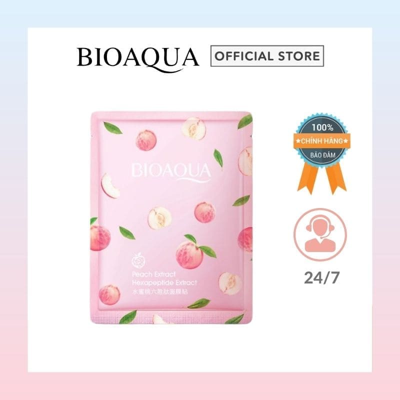 [Combo 2]Mặt nạ giấy dưỡng da Đào Bioaqua dưỡng ẩm trắng da hương trái cây nội địa trung Bioaqua store