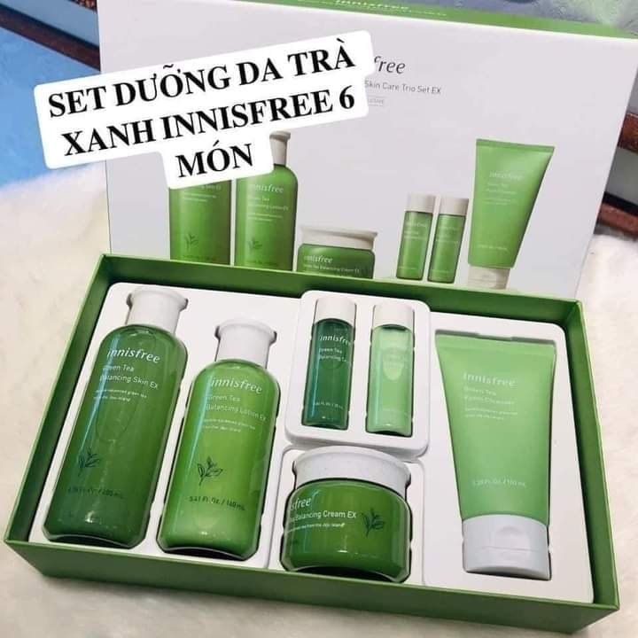 [Hàng Chính Hãng]Bộ 6 món  Innisfre Hàn Quốc .Tặng Son Trị giá 100k.Chăm Sóc Da Chuyên Sâu ,Cho Làn Da Căng Mọng,chống Lão Hóa ,Đánh Bay Mụn.LIIN COMESTIC
