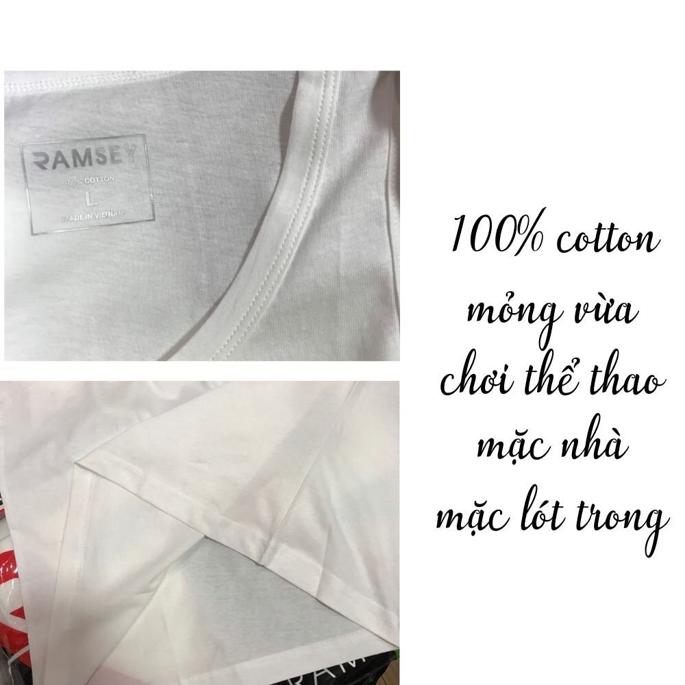 Áo ba lỗ nam màu trắng chất đẹp, co giãn 4 chiều, đủ size m-xxl - rsc01