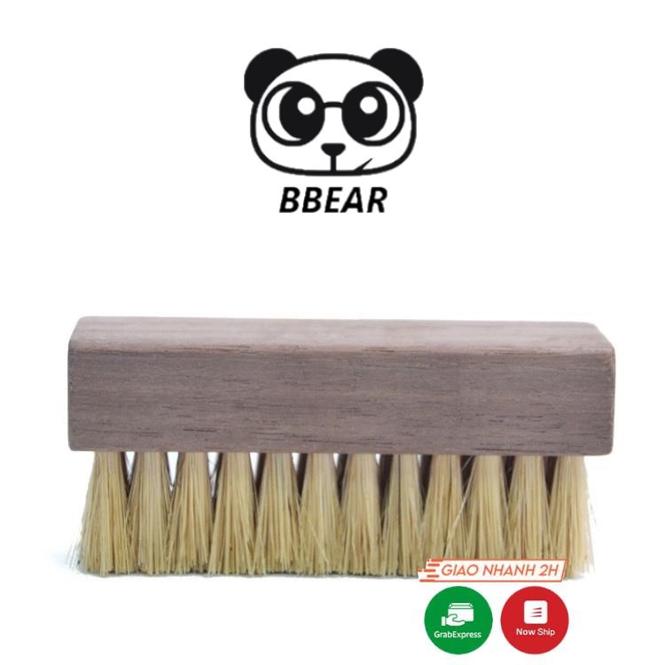 Bàn chải đánh giày lông heo cao cấp kèm khăn lau không bụi