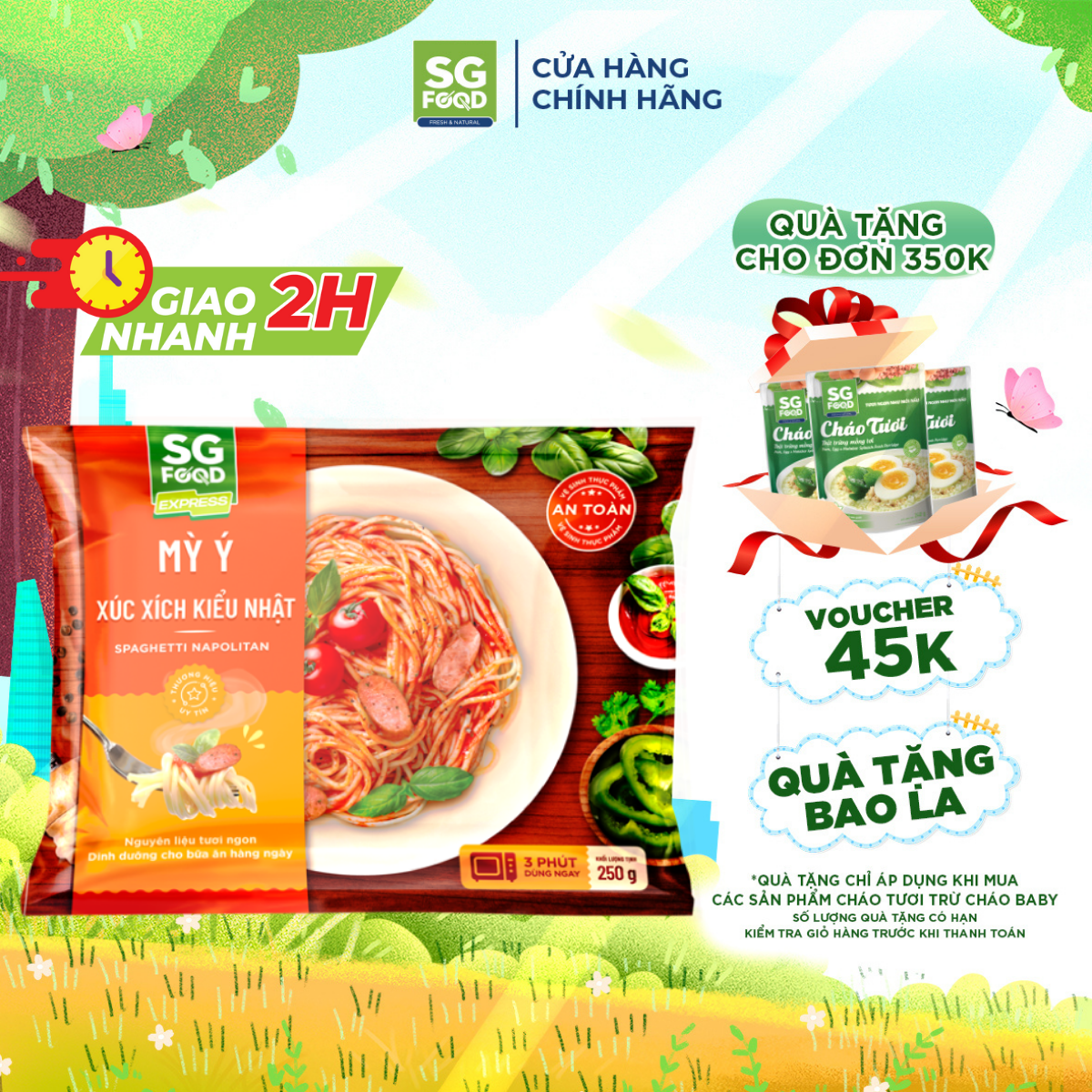 Mỳ ý xúc xích kiểu nhật sg food 250g
