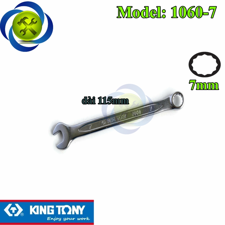 Cờ lê vòng miệng 7mm kingtony 1060-07 dài 115mm
