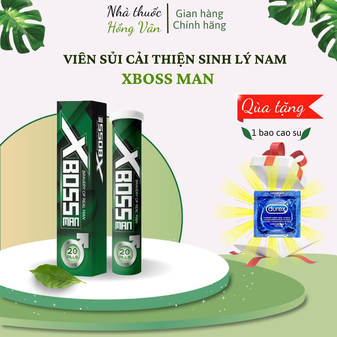 Viên Sủi Sinh Lý Nam Xboss GIẢM XUẤT TINH SỚM, CẢI THIỆN YẾU SINH LÝ ( Hộp 20 viên)