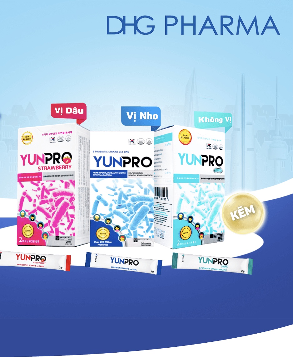 YUNPRO Zero - 20 gói - Bổ sung lợi khuẩn, giúp tăng cường hệ vi sinh đường ruột, làm giảm rối loạn tiêu hóa