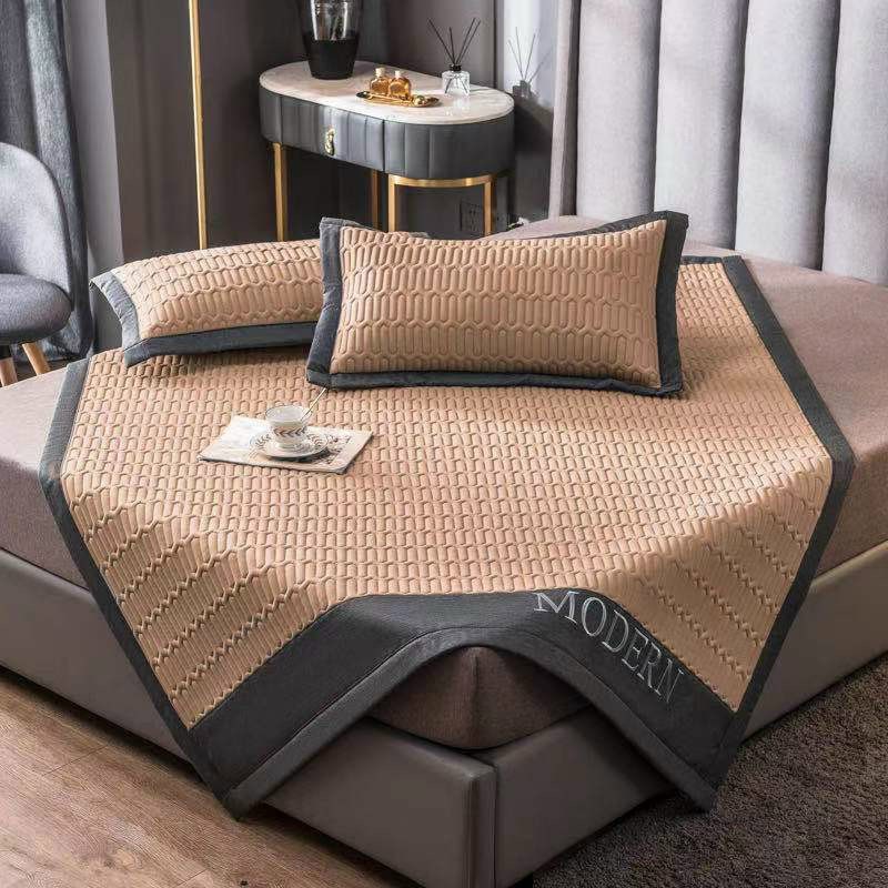 Chiếu điều hoà cao su non siêu cấp modern thiết kế độc đáo màu be vàng