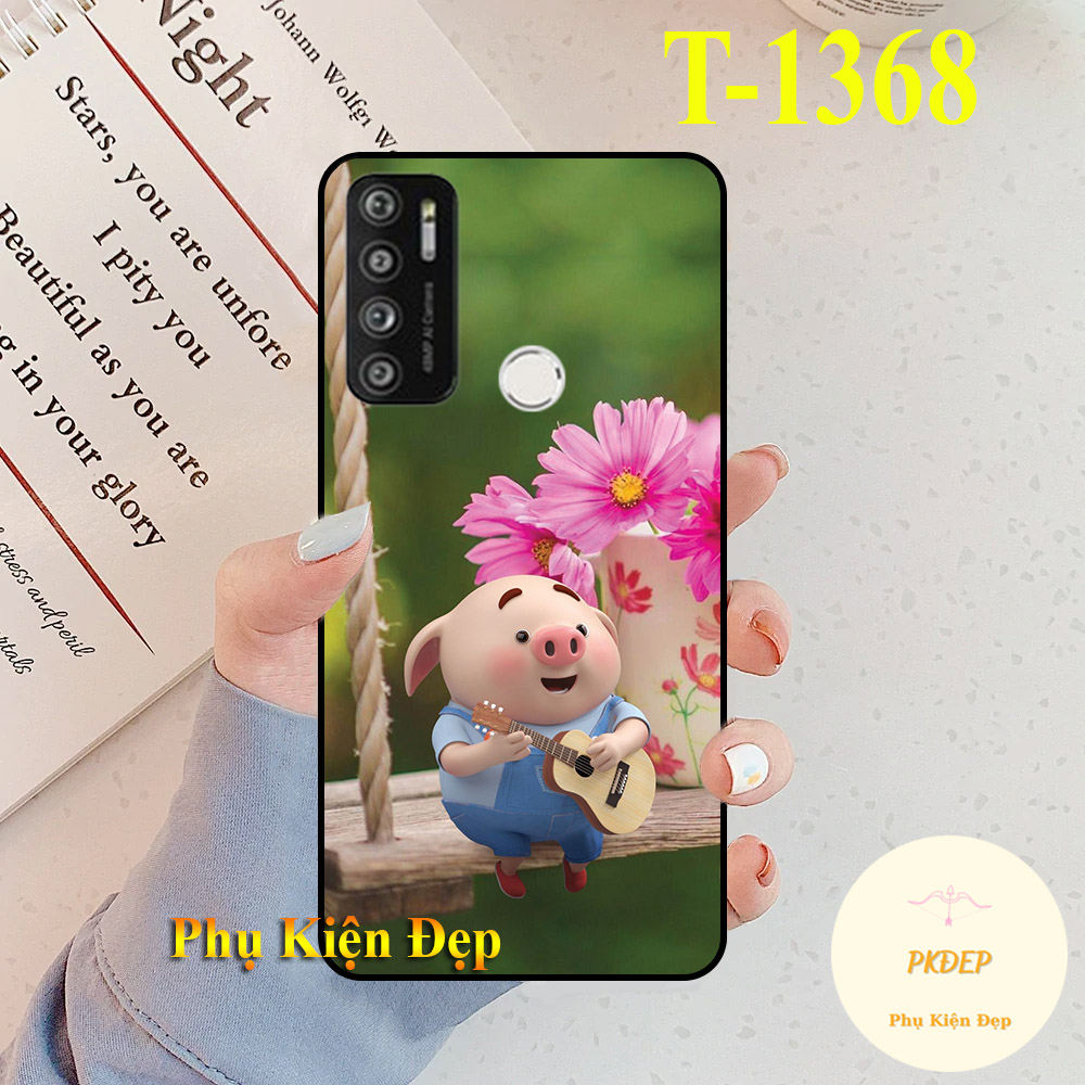 [HCM]Ốp lưng Vsmart Live 4 dẻo đen in hình chú heo hồng xinh xắn đáng yêu