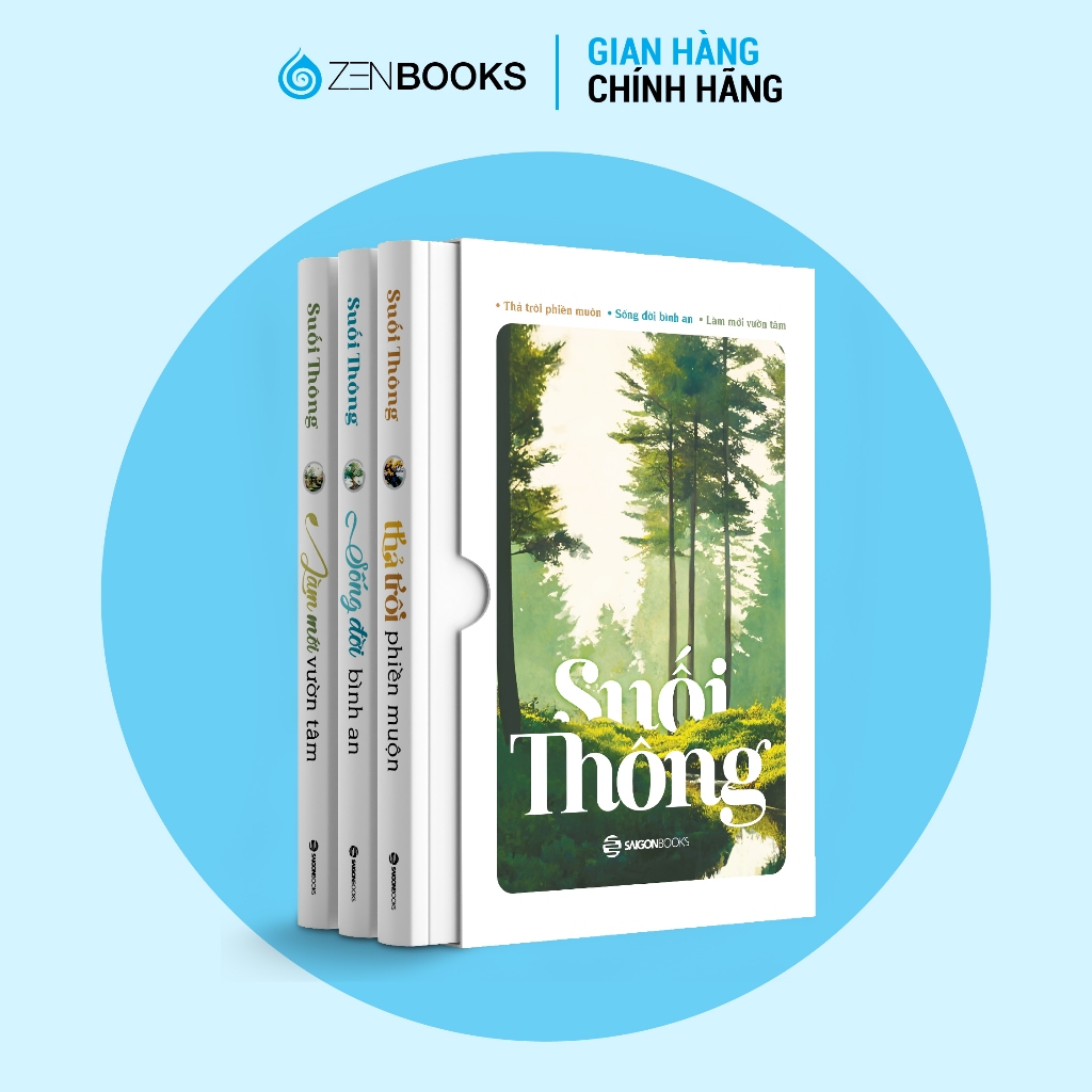  SÁCH - Bộ sách Tác Giả Suối Thông - Làm mới vườn tâm Sống đời bình an Thả trôi phiền muộn 