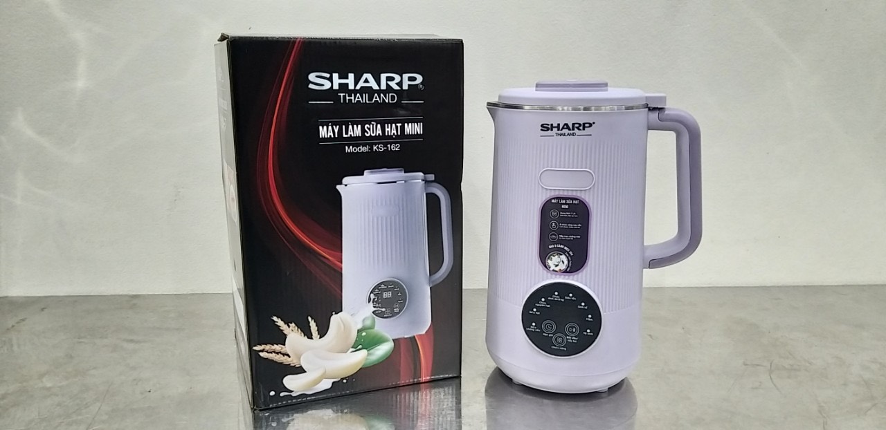 máy làm sữa hạt mini sharp ks162, máy làm sữa hạt nhỏ gọn, máy làm sữa hạt đa năng ks162