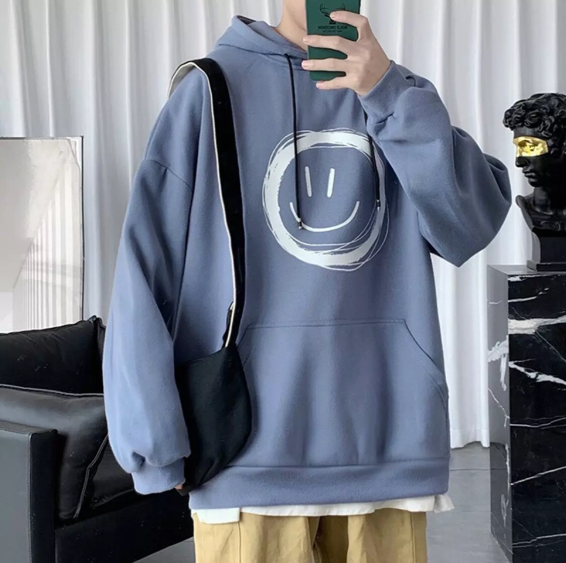 [HCM]ÁO HOODIE NAM NỮ MẶT CƯỜI CÓ TÚI FORM RỘNG CHẤT VẢI DÀY DẶN ẤM ÁP - BIG SHOP