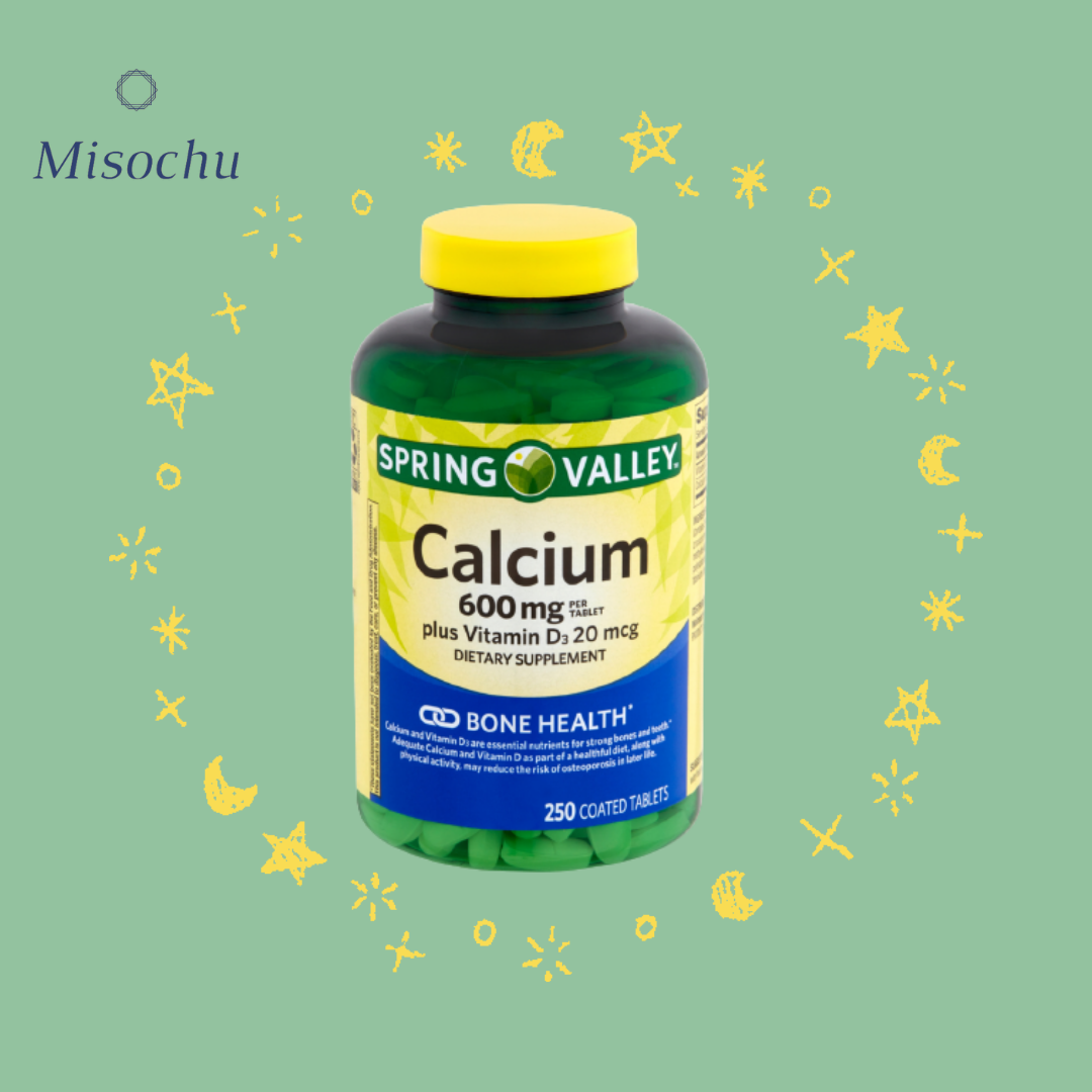 Viên Uống Calcium 600mg Plus Vitamin D3 20 mcg Spring Valley  Tăng ChiềU Cao Và Chắc Khỏe Xương 250 Viên-MISOCHU