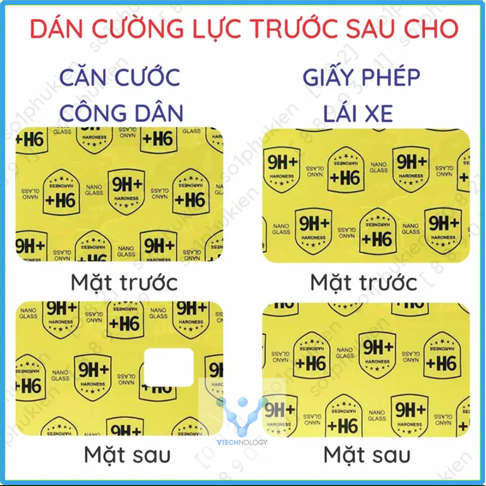 Miếng dán cường lực dẻo bảo vệ Căn cước công dân / GPLX tấm dán cường lực CCCD nano dẻo 9h+