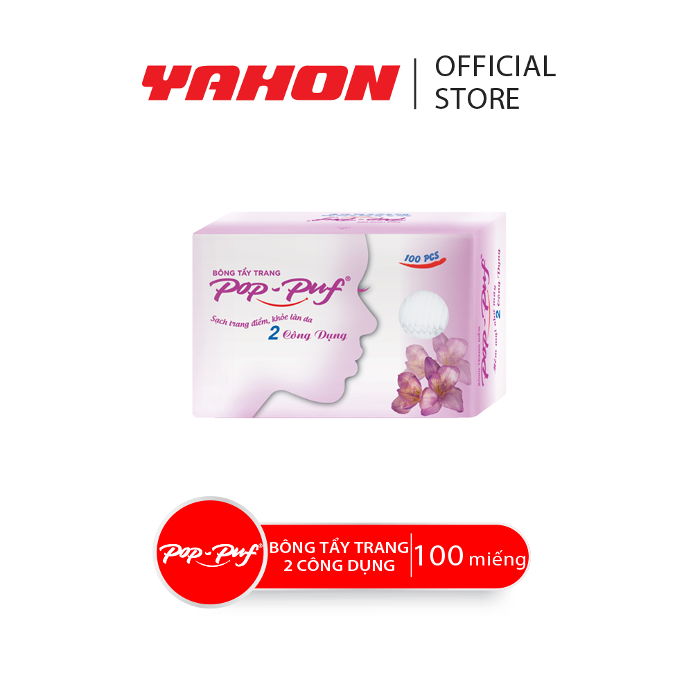 Hộp bông tẩy trang pop-puf 2 công dụng, 100 miếng/hộp