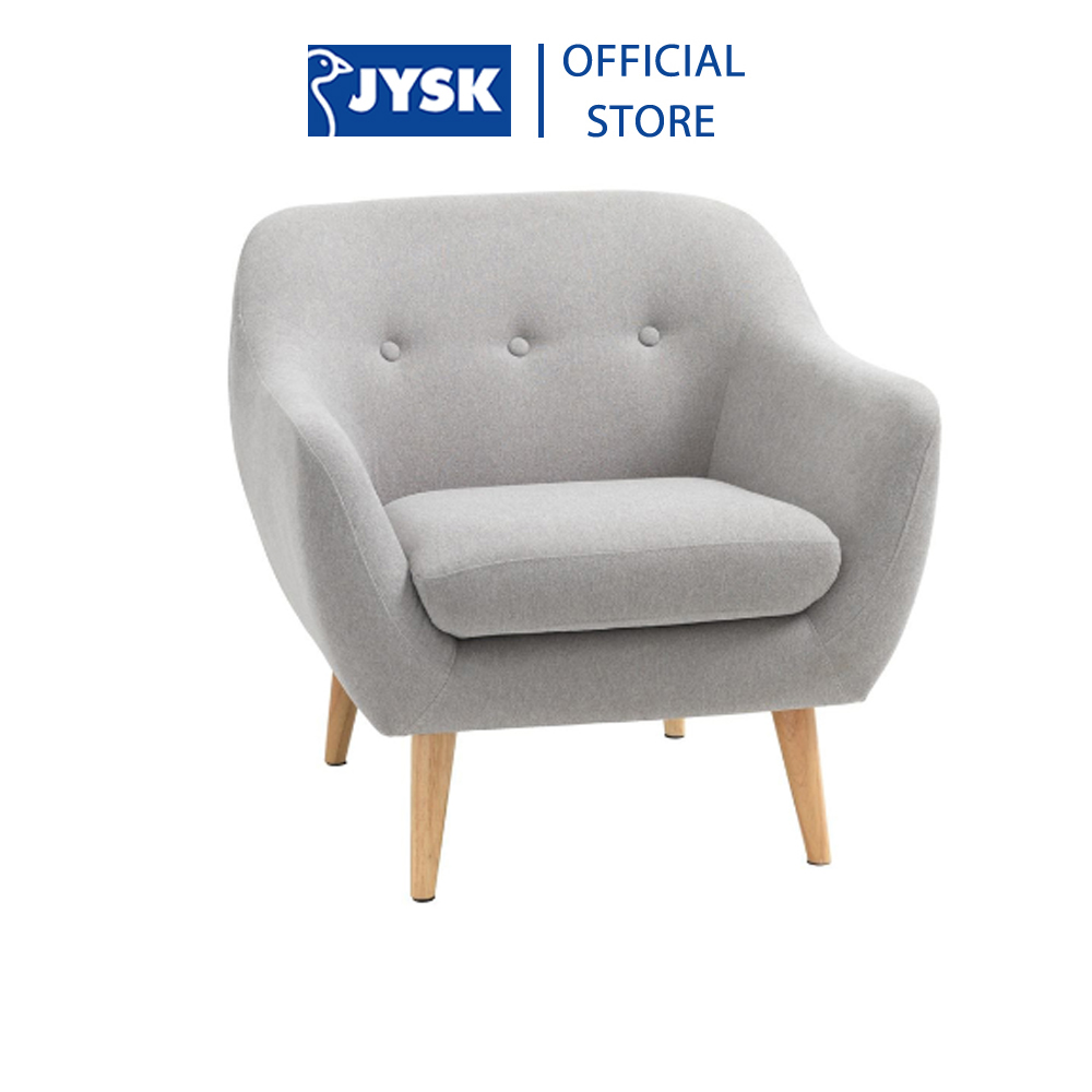 Ghế bành | JYSK Egedal | vải polyester | xám nhạt | R84xS81xC82cm |  