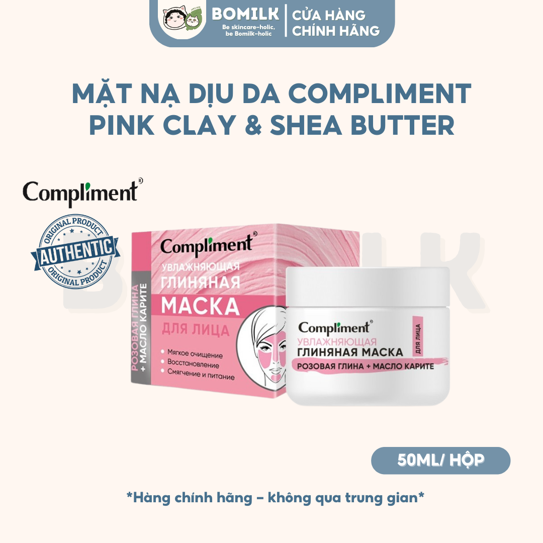 Mask Compliment Pink clay & shea butter - dưỡng ẩm, dịu da