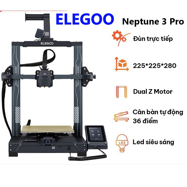 Máy in 3d FDM ELEGOO Neptune 3 Pro khổ in 225x225x280mm³