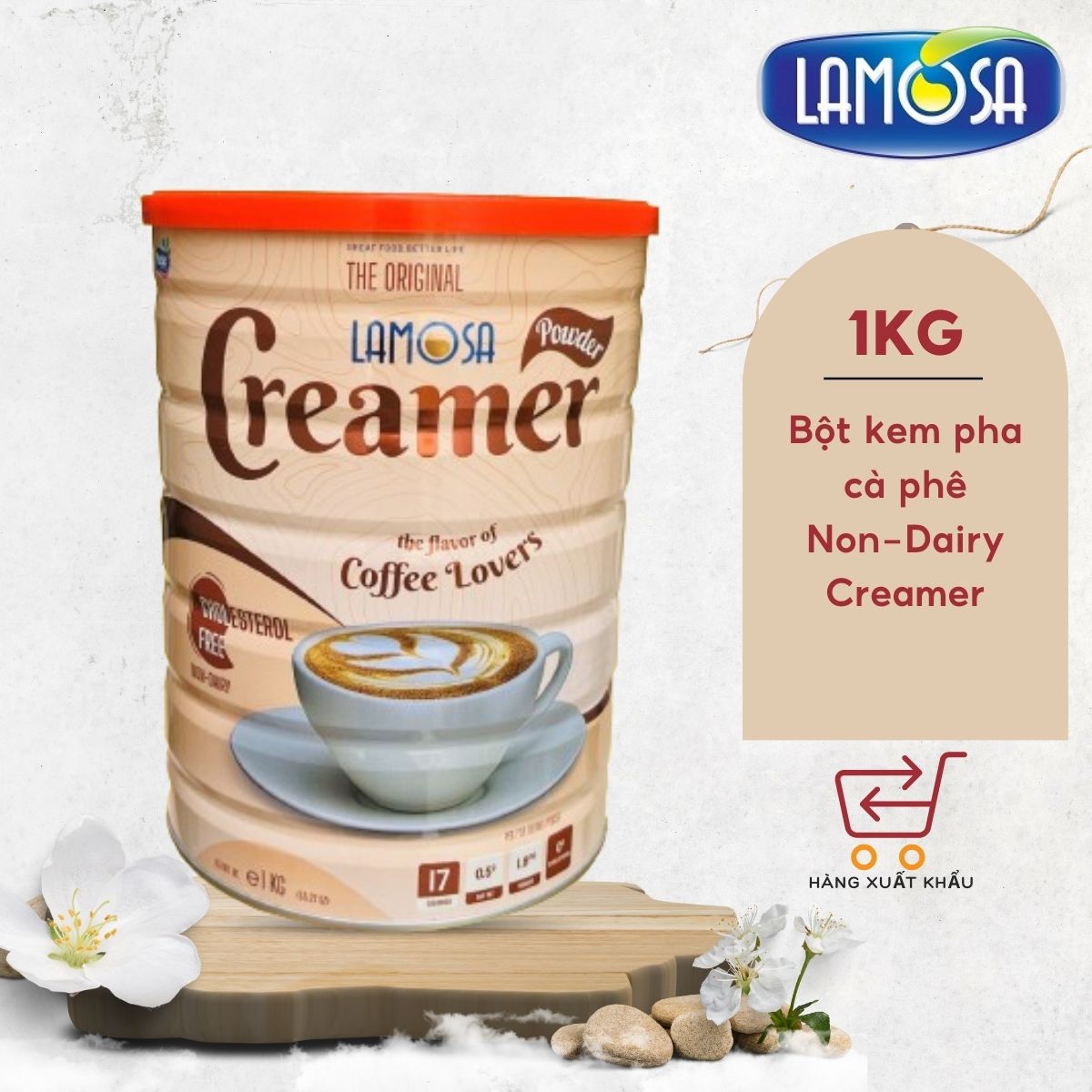 Bột Kem Pha Cà Phê Lamosa Creamer lon 1kg hàng xuất khẩu
