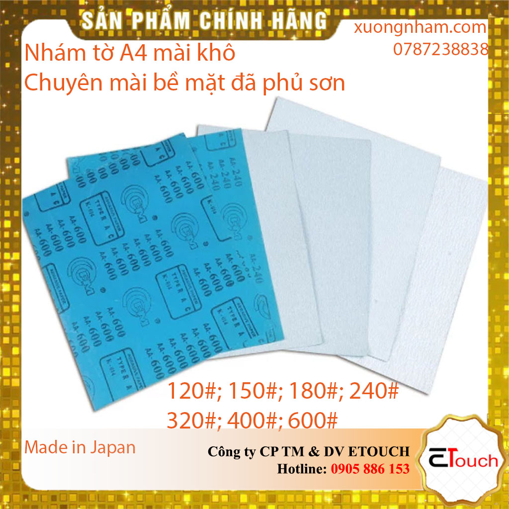 [HCM]10 Tờ Giấy nhám Nhật Tokyo FM tờ A4 chuyên chà khô gỗ đã phun sơn Made in Japan